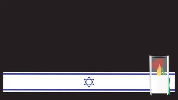 День Памяти Израиля Флаг Израиля Мемориальная Свеча Плотина Hamaccabim Кровь — стоковый вектор
