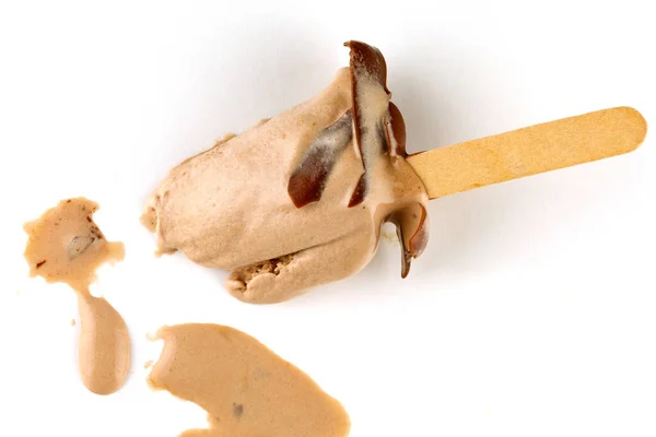 Chocolate Ice Cream Stick Melted — Stockfoto
