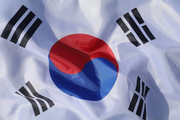 South Korea Flag Close — ストック写真