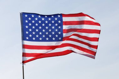 USA silk flag in the sky