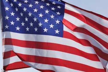 USA silk flag in the sky
