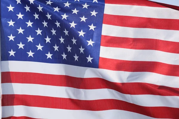 Usa Flag Silk Closeup Symbol United States — Zdjęcie stockowe