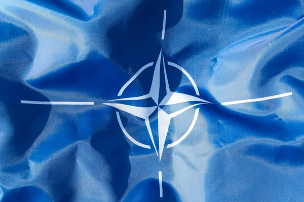 Nato Silk Flag Close — Stock Photo, Image