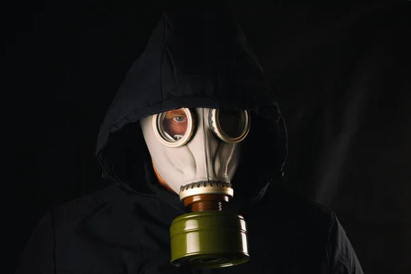 Man Gas Mask Hood — Stock Photo, Image