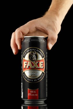 LVIV, UKRAINE - October 13, 2021: Faxe Danish beer
