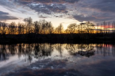 Sunset. Landscape over water. Beautiful landscape.