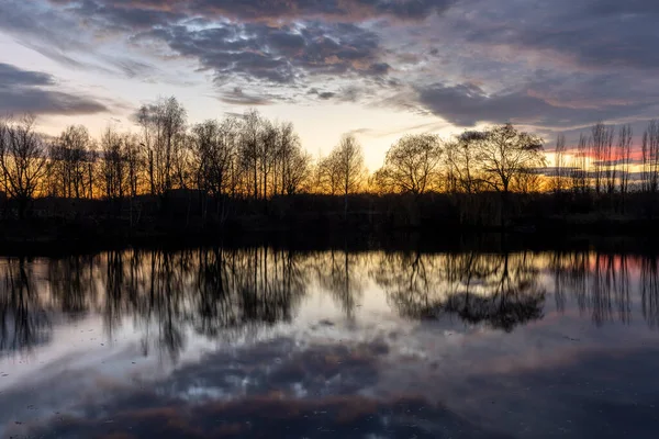 Sunset. Landscape over water. Beautiful landscape.