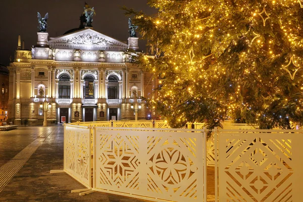 Lviv Ukraine December 2021 Christmas Tree 2021 2022 — Zdjęcie stockowe
