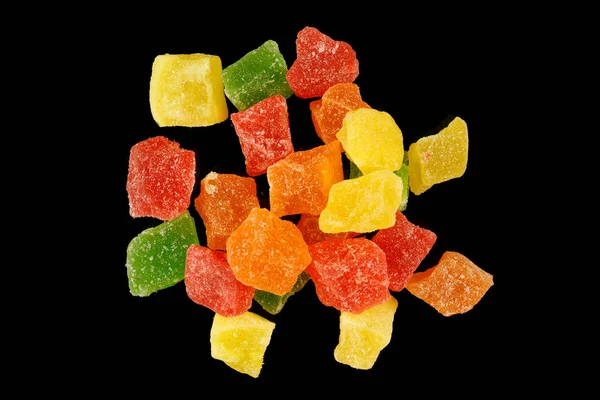 Multicolored candied fruits close-up