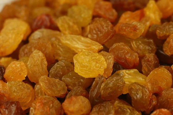 Yellow Raisins Dried Fruits Close — Zdjęcie stockowe