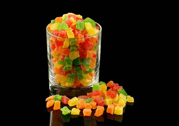 Multicolored Candied Fruits Glass Royalty Free Stock Photos