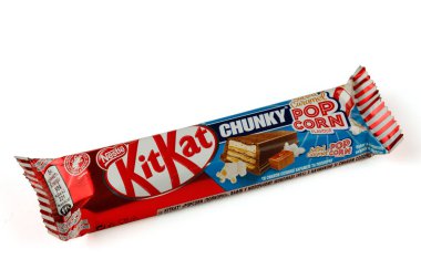 LVIV, UKRAINE - January 02, 2022: KitKat Chunky popcorn