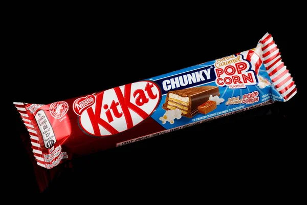 LVIV, UKRAINE - January 02, 2022: KitKat Chunky popcorn