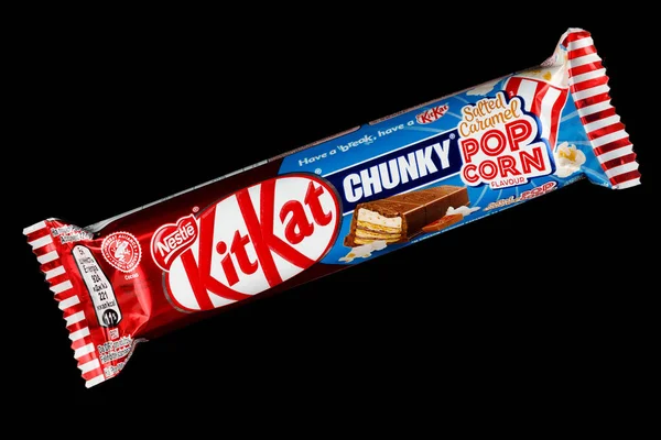 LVIV, UKRAINE - January 02, 2022: KitKat Chunky popcorn