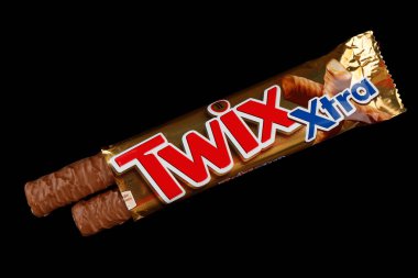 LVIV, UKRAINE - January 02, 2022: Twix Xtra chocolate bar