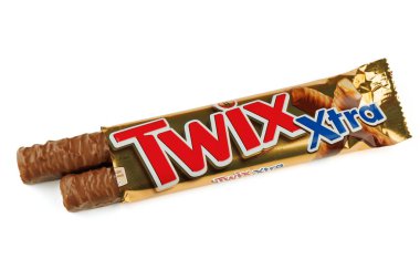 LVIV, UKRAINE - January 02, 2022: Twix Xtra chocolate bar