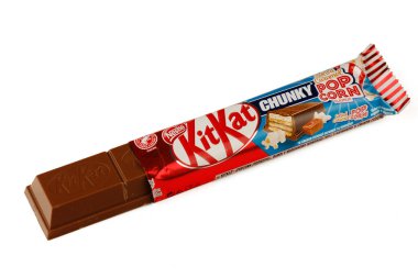 LVIV, UKRAINE - January 02, 2022: KitKat Chunky popcorn
