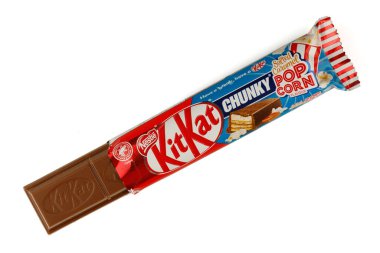LVIV, UKRAINE - January 02, 2022: KitKat Chunky popcorn