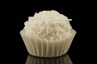 LVIV, UKRAINE - January 02, 2022: Raffaello sweets with coconut flakes