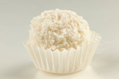 LVIV, UKRAINE - January 02, 2022: Raffaello sweets with coconut flakes