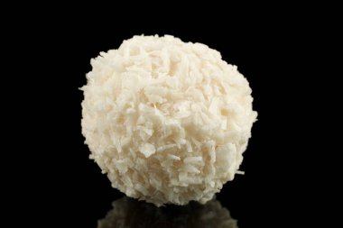 LVIV, UKRAINE - January 02, 2022: Raffaello sweets with coconut flakes
