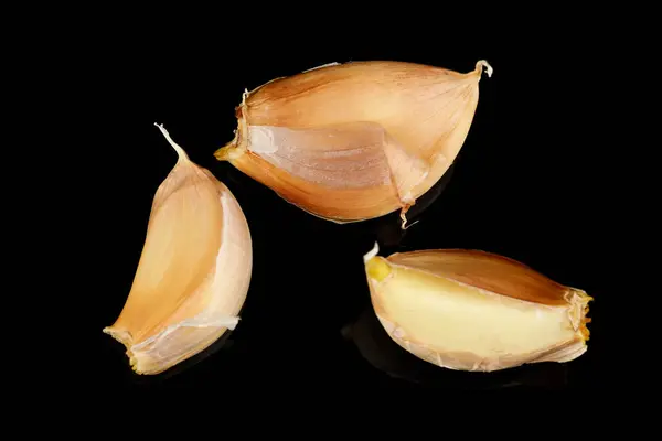 Garlic Close Black Background — Foto de Stock
