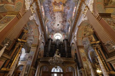 LVIV, UKRAINE - January 21, 2022: Bernardine Church. Interior Church of St. Andrew