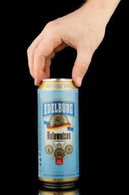 LVIV, UKRAINE - February 02, 2022: Edelburg German beer