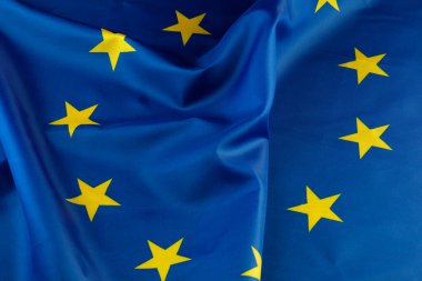 EU silk flag close up