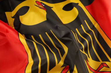 Germany silk flag close up