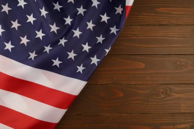 Flag of USA and place for text cope space
