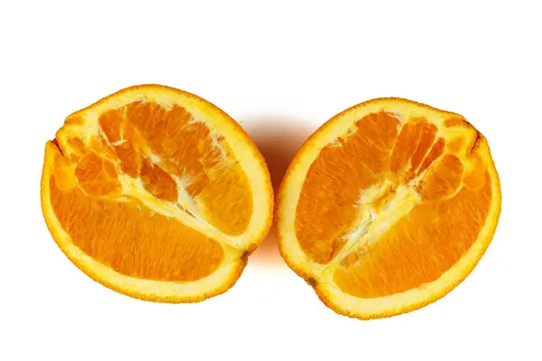 Sliced Orange White Isolate Background — Zdjęcie stockowe