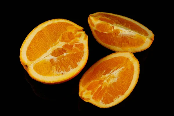 Sliced Orange Black Background — Stock Photo, Image