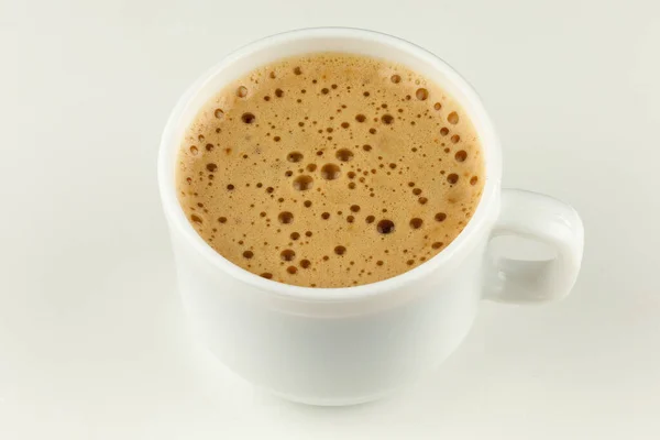 Mokka Coffee Drink Foam White Cup —  Fotos de Stock