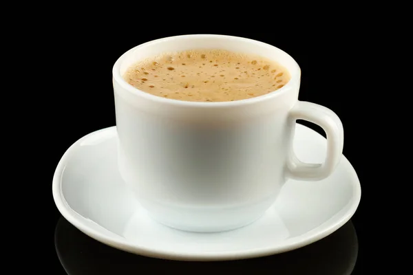 Mokka Coffee Drink Foam Cup Black Background —  Fotos de Stock