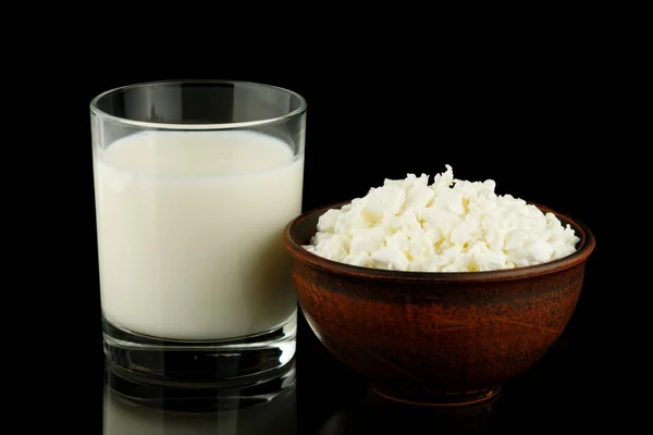 Homemade Cheese Milk Glass — Stok fotoğraf