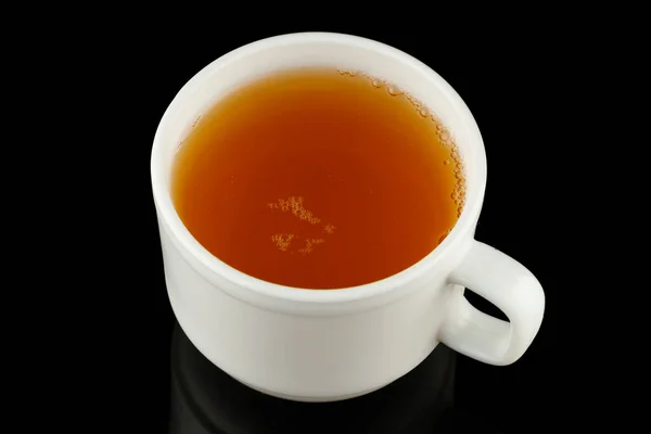 Πράσινο Τσάι Ένα Φλιτζάνι Μαύρο Φόντο — Φωτογραφία Αρχείου