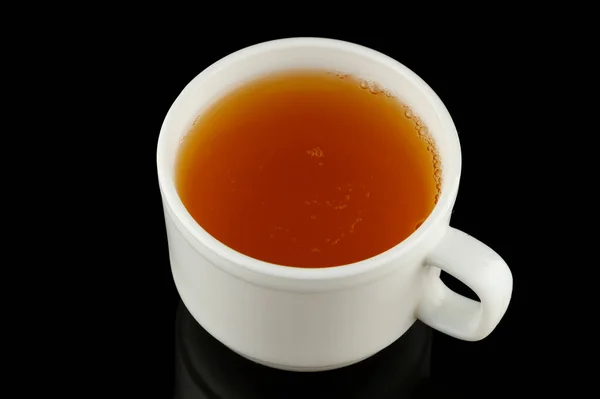 Green Tea Cup Black Background — Fotografie, imagine de stoc