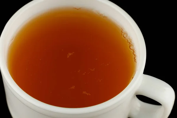 Πράσινο Τσάι Ένα Φλιτζάνι Μαύρο Φόντο — Φωτογραφία Αρχείου