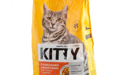 LVIV, UKRAINE - March 04, 2022: Kitty Polish cat food
