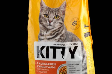 LVIV, UKRAINE - March 04, 2022: Kitty Polish cat food