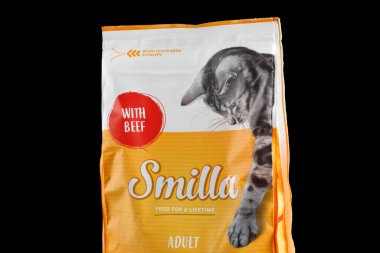 LVIV, UKRAINE - March 04, 2022: Smilla German cat food