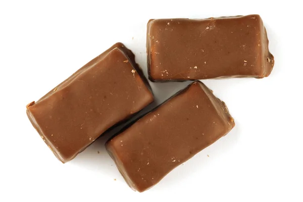 Three Chocolate Candies Isolate Close — Foto de Stock