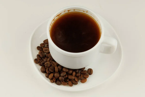 Coffee White Cup Beans — Foto Stock