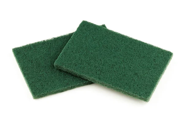 Green Sponges Washing Dishes Isolate — ストック写真
