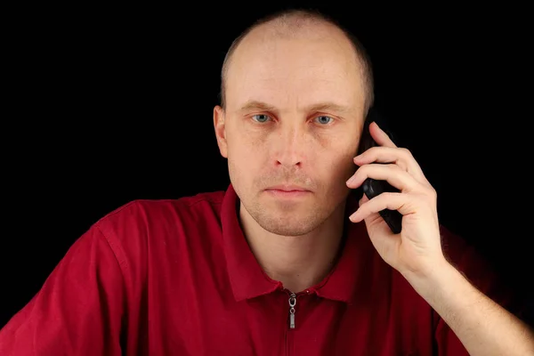 European White Man Talking Phone — Stock fotografie