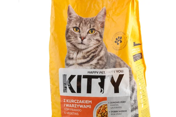 LVIV, UKRAINE - March 04, 2022: Kitty Polish cat food