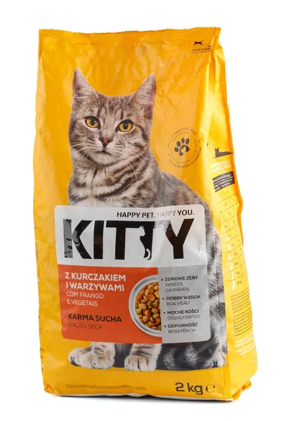 LVIV, UKRAINE - March 04, 2022: Kitty Polish cat food