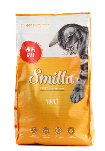 LVIV, UKRAINE - March 04, 2022: Smilla German cat food