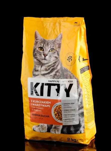 LVIV, UKRAINE - March 04, 2022: Kitty Polish cat food